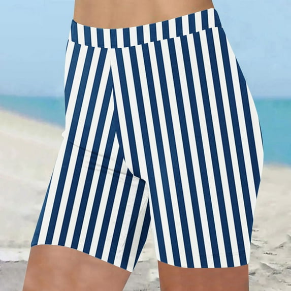 LEBONYARD Women's Yoga Shorts-Perfect for a Day at the Park,Women's Summer High Waisted Shorts Summer Casual Stretch Short Sport Shorts Blue S
