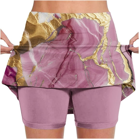 LEBONYARD Women's Yoga Shorts Skirt,Women's Lightweight Yoga Skirt with Built-in Shorts,Women's New Color Mid-waist Skirt Pants Sports Shorts Bottoming Skirt Pants Purple XL