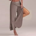 thumbnail image 1 of LEBONYARD Womens Capris with Pockets,Womens Capris for Summer Clearance fashion deals,Sexy Waist Wide Leg Flowy Pants Women Casual Summer Long Loose Yoga Pants Khaki S, 1 of 4