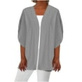thumbnail image 1 of LEBONYARD Womens Cardigans Sweaters Lightweight,Women's Long Sleeve Printing Casual Tops Blouse with Pocket Cardigan Gray L, 1 of 6