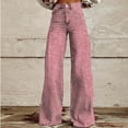 thumbnail image 1 of LEBONYARD Womens Casual Wide Leg Pants High Waisted,Plus Size Pants for Women,Women'S Casual Straight Leg Jeans with Button Pockets Pink XXXXXL, 1 of 3
