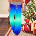 thumbnail image 1 of LEBONYARD Womens Casual Wide Leg Pants High Waisted,Women's Christmas Pants Winter Elastic Waist Wide Leg Sweatpants Loose Drawstring Pants with Pokets Light Blue M, 1 of 5