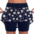thumbnail image 1 of LEBONYARD Womens Clearance under $10,Women Solid Color Bottom Pants Floral Skirt Hem Medium Waist Skirt Pants Sports Shorts Bottom Skirt Pants Shorts Navy L, 1 of 5
