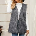 thumbnail image 1 of LEBONYARD Womens Faux Fur Coats,Womens Ladies Warm Faux Furry Long Coat Jacket Winter Solid V-neck Outerwear Dark Gray XXL, 1 of 8