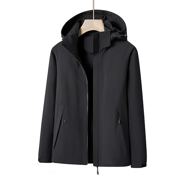 LEBONYARD Womens Jackets and Coats Clearance,Waterproof Jacket for Women Hiking Fashion Deals,Women's Jacket Warm Coat Raincoats Windbreaker Rain Jacket Windproof Outdoor Hooded Jacket Black XXL