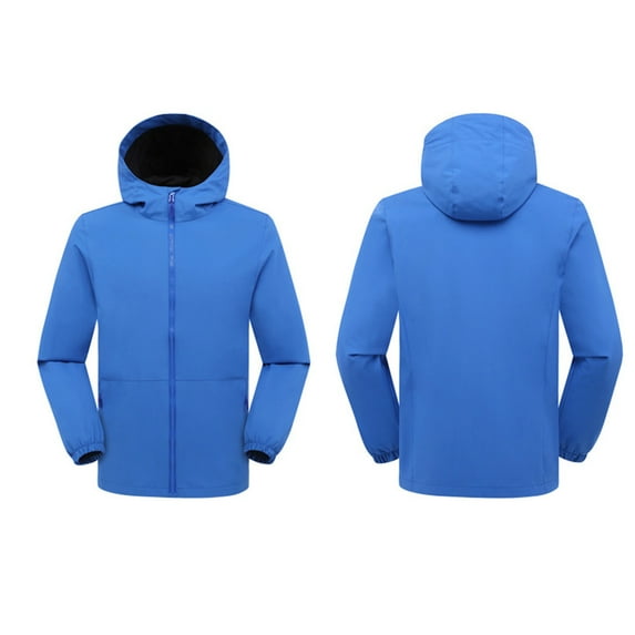 LEBONYARD Womens Jackets Lightweight Athletic,Waterproof Jacket for Women Hiking 2024,Women's Fashion Fleece Solid Color Long Sleeve Interchange JacketWinter Shirt Blouse Blue XXL