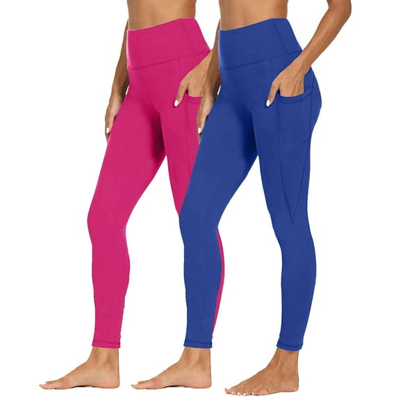 LEBONYARD Womens Pants Clearance Cargo,2PCS Women Workout Out Pocket Leggings Fitness Sports Running Yoga Athletic Pants Multicolor S
