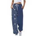 thumbnail image 1 of LEBONYARD Womens Pants Clearance Plus Size,Women's Casual Trousers Printing Drawstring Pants Waist Long Pants Sweatpants with Pocket Multicolor XL, 1 of 5