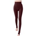 thumbnail image 1 of LEBONYARD Womens Pants Clearance under $10,Fashion Women‘s Solid Color Plush Full Length Pants Leggings Wine Free Size, 1 of 5