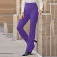 thumbnail image 1 of LEBONYARD Womens Pants Clearance under $10,Women's Flare Solid Suit Pants Leisure Trousers Bell-bottoms Solid Color Pants Purple M, 1 of 7