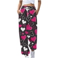 thumbnail image 1 of LEBONYARD Womens Pants Plus Size Clerance Elastic Waist,Women's Casual Trousers Printing Drawstring Pants Waist Long Pants Sweatpants with Pocket Multicolor L, 1 of 6