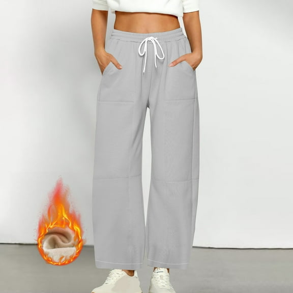 LEBONYARD Womens Pants Plus Size,Plus Size Womens Pants Clearance,Women Casual TrousersSolid Color High Waist with Pockets Long Pants Gray L