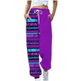 thumbnail image 1 of LEBONYARD Womens Pants Plus Size,Women's Casual Trousers Printing Drawstring Pants Waist Long Pants Sweatpants with Pocket Multicolor S, 1 of 4