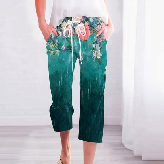 LEBONYARD Womens Pants with Pockets,Womens Trousers with Pockets,Women Casual Pants Straight Leg Drawstring Elastic Waist Loose Comfy Trousers with Pockets Multicolor XXL