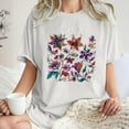 thumbnail image 1 of LEBONYARD Womens Plus Size Clearance $5,Womens Shirts Short Sleeve 50% off clear,Women's Fashion Summer Round Neck Drop Sleeves Leisure Short Sleeve Flower Printing Tops White L, 1 of 7