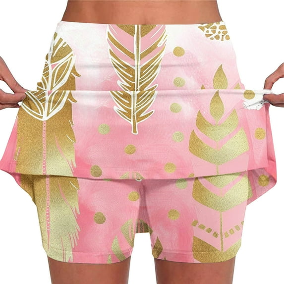 LEBONYARD Womens Plus Size Shorts,Women's Breathable Quick-Dry Yoga Skort,Women's New Color Mid-waist Skirt Pants Sports Shorts Bottoming Skirt Pants Multicolor XL