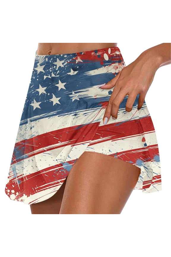 Womens Plus Size Shorts,Women's Breathable Yoga Skort,Women's Summer Leaf Print Pleated Tennis Skirts Athletic Stretchy Short Yoga Fake Two Piece Trouser Skirt Shorts Multicolor S