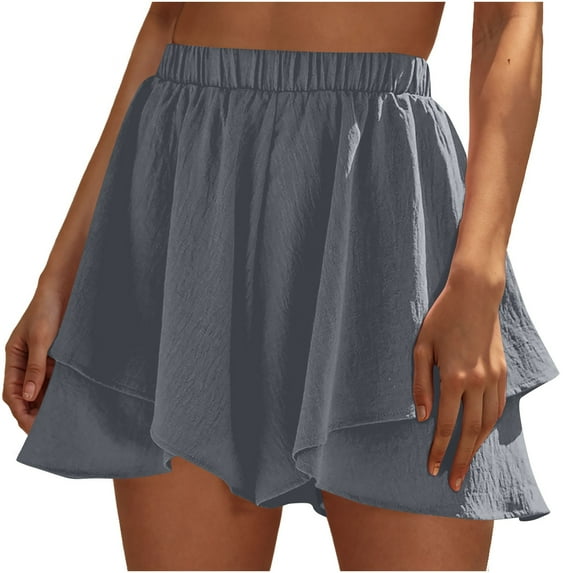 LEBONYARD Womens Shorts Clearance,Women's Shorts with a Fresh and Trendy Design,Women's Lightweight and Breathable Casual Loose Beach Sports Shorts Gray M