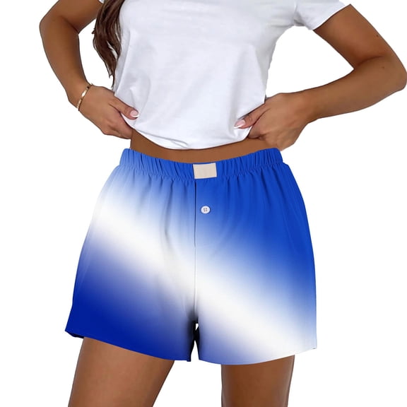 LEBONYARD Womens Shorts Plus Size,Women's Shorts with a Fresh and Trendy Design,Casual Spring and Summer Comfortable Elastic Waist Women Bottom New Fashion Print Short Pants Dark Blue L