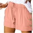 thumbnail image 1 of LEBONYARD Womens Summer Shorts with Pockets,Women's Shorts for a Stylish Look,Womens Plus Size Comfy Drawstring Casual Elastic Waist Pocket Loose Shorts Pants Orange XXL, 1 of 6