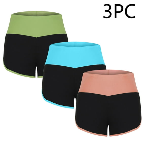 LEBONYARD Womens Summer Shorts,Women's Shorts in Popular Designs,3PC Fashion Women Elastic Waist Summer Patchwork Casual Outing Shorts Pants Sky Blue S