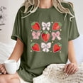 thumbnail image 1 of LEBONYARD Womens Summer Tops Plus Size,Women's Fashion Summer Round Neck Drop Sleeves Leisure Short Sleeve Fruit Printing Tops Army Green S, 1 of 6