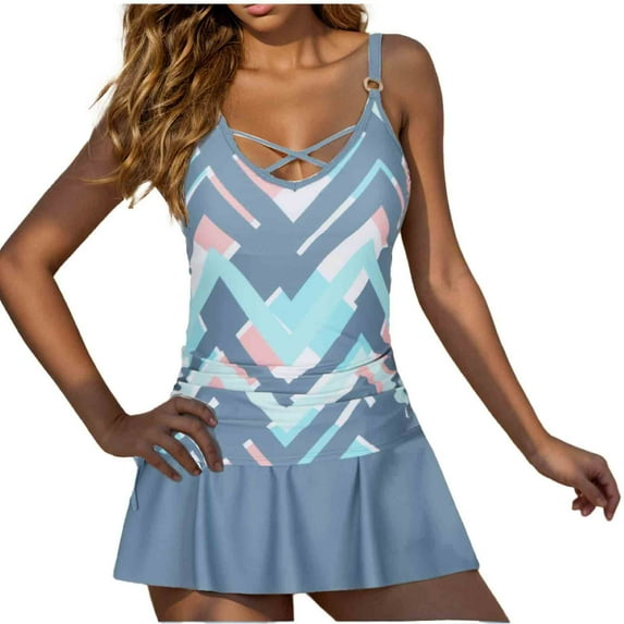 LEBONYARD Womens Swimsuit Tanikini Plus Size,Ladies Fashion Multicolor Leaf Print Black Cutout Pants Sling Women's Split Swimsuit White XL