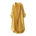 thumbnail image 1 of Spring Tops for Women 2025 LEBONYARD Womens Tops Clearance under $10,3/4 Sleeve Length Sleeve Women's Shirts Deals,Ladies Fashion Color Long Sleeve Cotton Casual Loose Shirt Coat Yellow S, 1 of 9