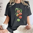 thumbnail image 1 of LEBONYARD Womens Tops Clearance under $5,Crew Neck T Shirts for Women spring summer,Women's Fashion Summer Round Neck Drop Sleeves Leisure Short Sleeve Fruit Printing Tops Dark Gray S, 1 of 7