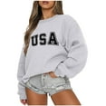 thumbnail image 1 of Workout Tops for Women LEBONYARD Womens Tops,Long Sleeve Shirts for Women,Fashion Women Round Neck Long Sleeve Printing Loose Sweatshirt Blouse Tops Gray M, 1 of 4