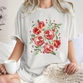 thumbnail image 1 of LEBONYARD Womens Tops Plus Size,Women's Fashion Summer Round Neck Drop Sleeves Leisure Short Sleeve Fruit Printing Tops White S, 1 of 7
