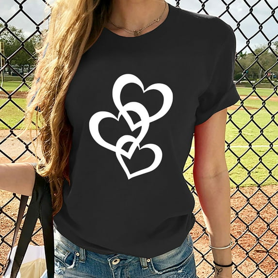 LEBONYARD Womens Tops Summer,Tops for Women Trendy Summer fashion deals,Women Girls Plus Size Sunflower Print Tees Short Sleeve T Shirt Blouse Tops Black XL