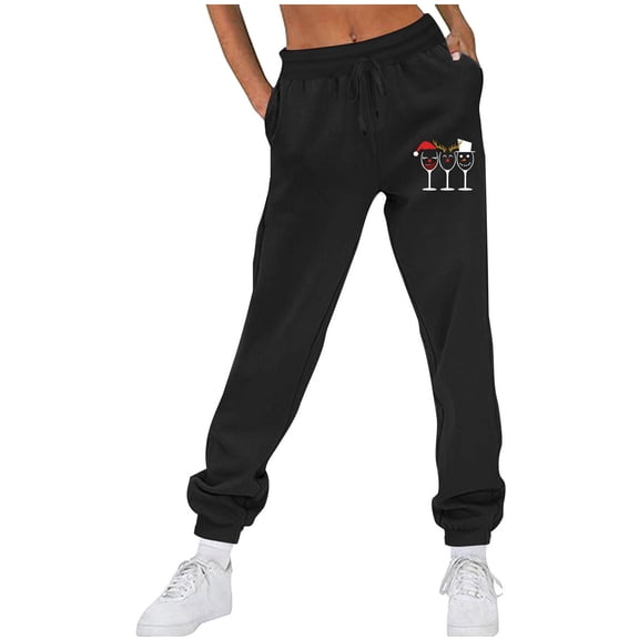 LEBONYARD Womens Trousers with Pockets,Women Casual Trousers and Trousers Plus Velvet Running Fitness Sports Pants Black S