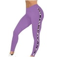 thumbnail image 1 of LEBONYARD Womens Trousers with Pockets,Women's Christmas Printed Leggings Yoga Casual Pants Purple XXL, 1 of 5