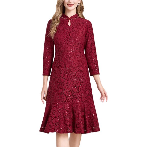 LEBRIN ATELIER womens  Midi Dress, 16