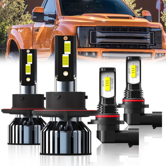 LECCIBUB For 2005-2016 Ford F350/450/550 Super Duty High and Low Beam 9008 H13 LED Headlight Bulbs +9145 Fog light,Plug & Play 20000LM 6000K, 4 Bulbs