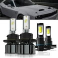 thumbnail image 1 of LECCIBUB Headlight Bulbs Compatible With Dodge Challenger 2011-2014,H13/9008 LED Headlights High and Low Beam + 5202/H16 LED Fog Light Bulb,6500K White,Plug and Play,Pack of 4, 1 of 9