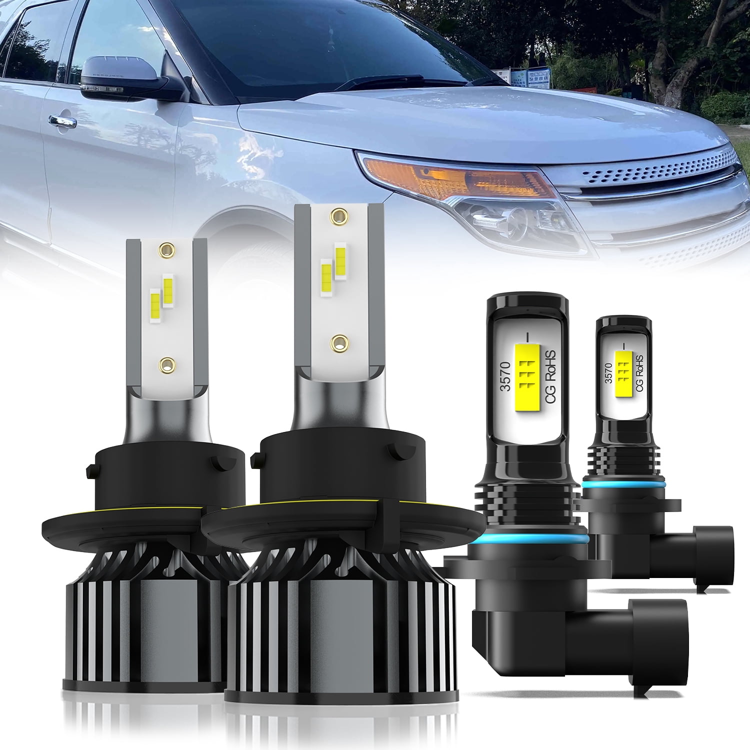 Explorer Led Light LECCIBUB LED Headlight Bulbs Compatible With Ford Explorer 2006-2010 ...