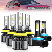 LED Headlight Bulbs for Jeep Grand Cherokee 2017-2021,H11/H8/H9 High/Low Beam + Fog Lights,6PCS