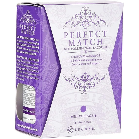 LECHAT - Perfect Match Pair of Soak off Gel + Matching Nail Polish, PMS204 Hi-Voltage