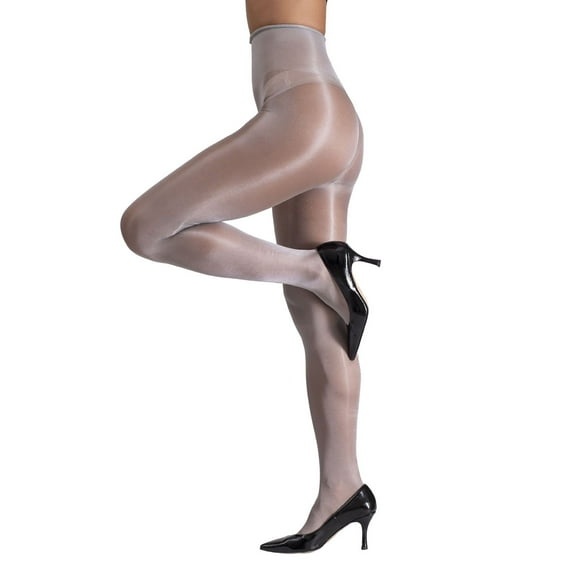 LECHERY® Lustrous Silky Shiny 40 Denier 1 Pair of Pantyhose Color: Gray Size: L-XL