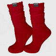 thumbnail image 1 of LECHERY Unisex Scrunch Slouchy Woven Tab Socks (1 Pair) - One Size, Maroon, 1 of 5
