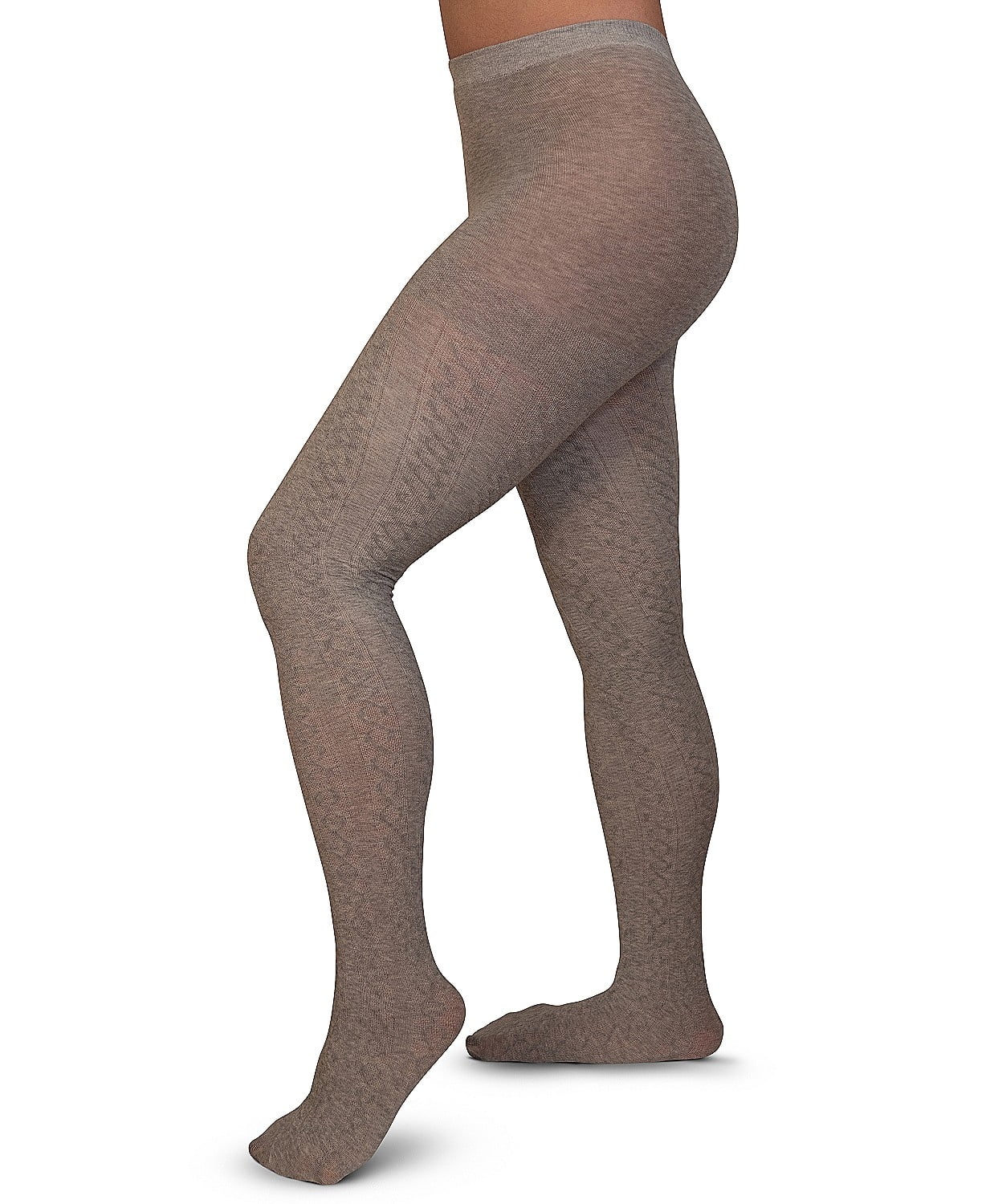 LECHERY Woman'S Cable Knit Tights S/M, Gray