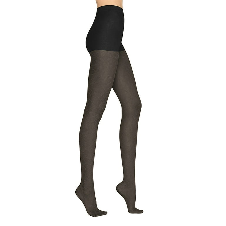 LECHERY Women's Cross Pattern Tights (1 Pair) - S/M, Black