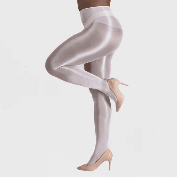 LECHERY Women's Lustrous Silky Shiny 20 Denier Pantyhose (1 Pair) - White, L/XL