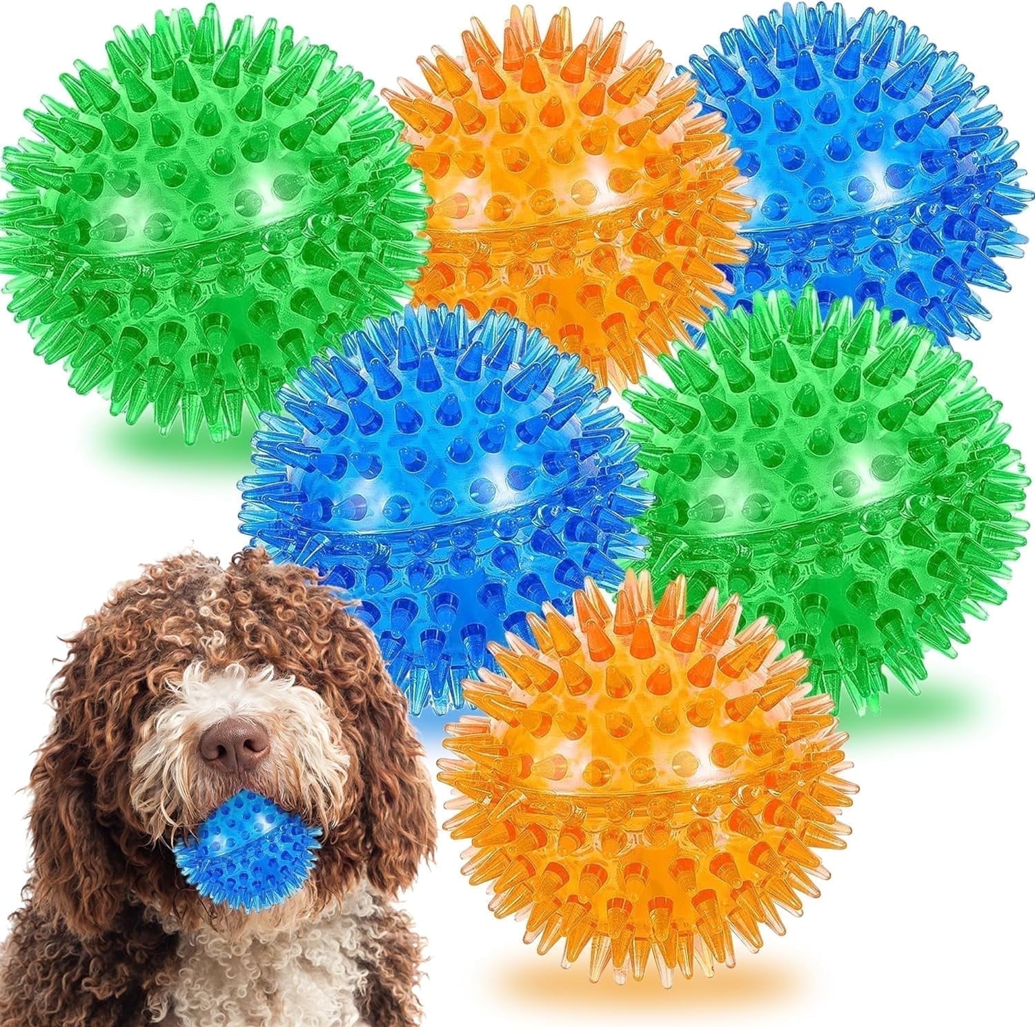 6Pack Squeaky Dog Toys Spiky Chew Balls for Small France Ubuy