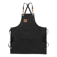 LECHONG Canvas Cross Back Aprons, Work Aprons for Men Women, Chef Aprons with Adjustable Strap
