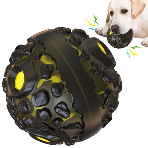 LECHONG Dog Squeaky Toys Ball for Aggressive Chewers, Durable Tough Chew Toys for Teeth Cleaning