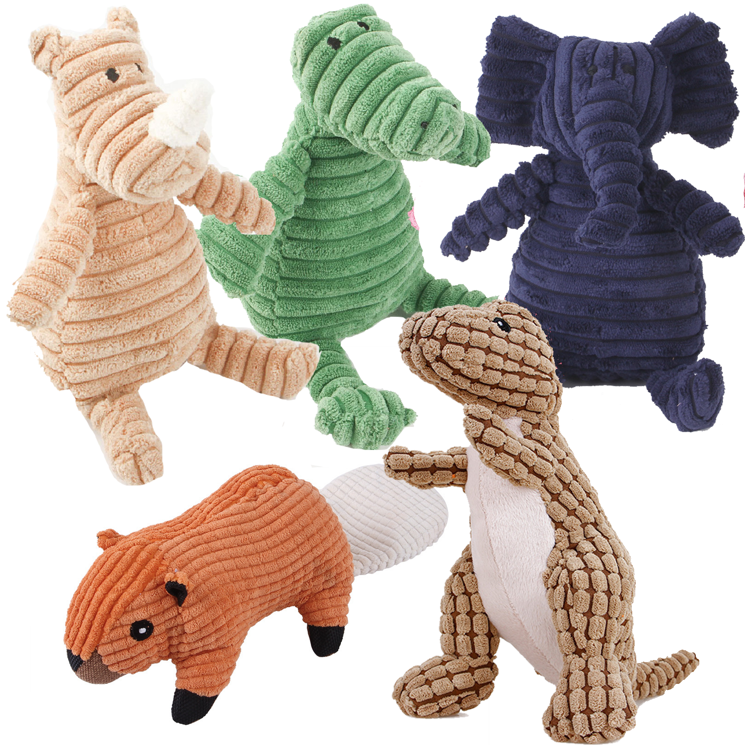 LECHONG Dog Toys for Large Dogs, 5 Pack Stuffed Animal Toys for Small