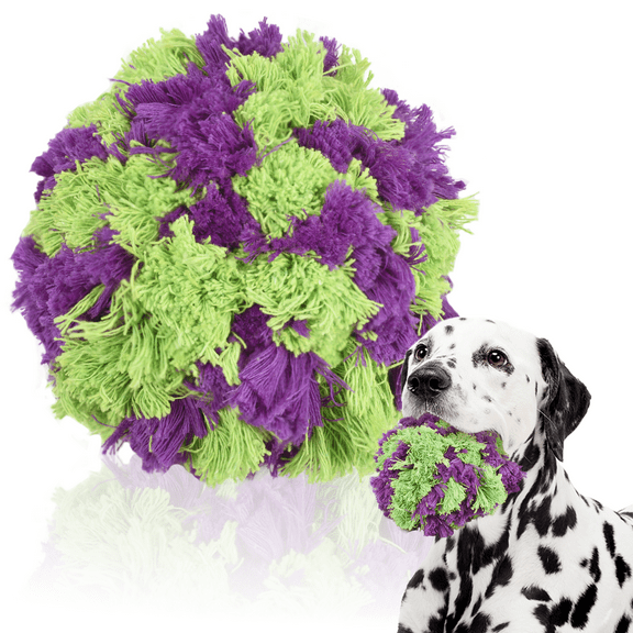 LECHONG Interactive Dog Ball Toys for Dogs, Tough Rope Chew Toys for Teeth Cleaning